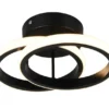 LED Decken- und Wandleuchte KASIA, zwei Ringe Metall Schwarz Breite 26,5cm