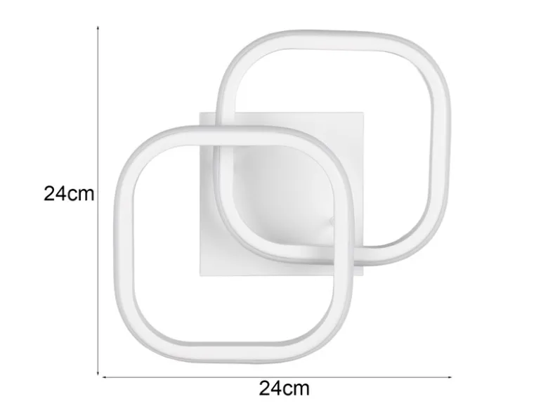 LED Decken- und Wandleuchte KASIA, 2 Quadrate Metall Weiß, Breite 26,5cm