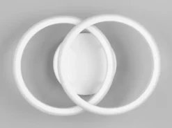 LED Decken- und Wandleuchte KASIA, zwei Ringe Metall Weiß, Breite 26,5cm
