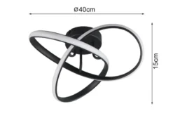 LED Decken- und Wandleuchte MEO Metall Schwarz, Ø 40cm
