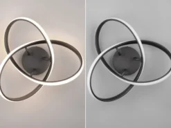 LED Decken- und Wandleuchte MEO Metall Schwarz, Ø 40cm