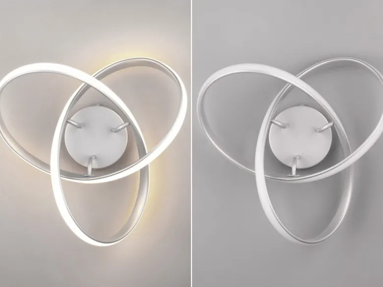 LED Decken- und Wandleuchte MEO Metall Silber, Ø 40cm