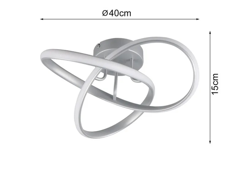 LED Decken- und Wandleuchte MEO Metall Silber, Ø 40cm