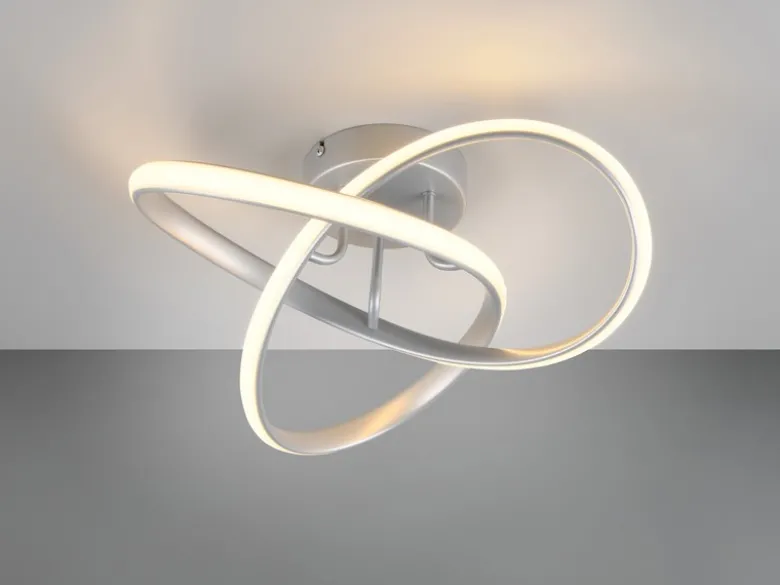 LED Decken- und Wandleuchte MEO Metall Silber, Ø 40cm