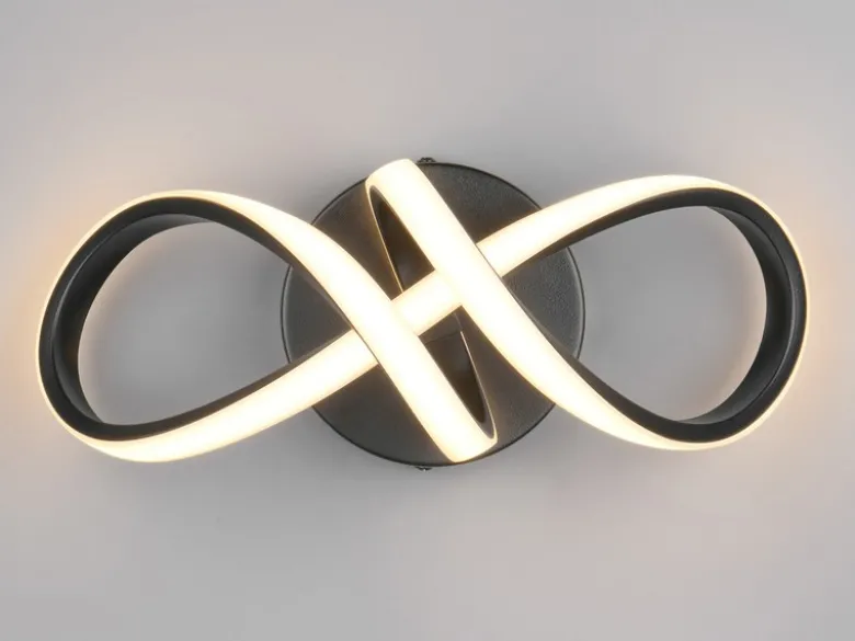LED Decken- und Wandleuchte RUSA Metall in Schwarz, Breite 28cm