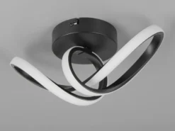 LED Decken- und Wandleuchte RUSA Metall in Schwarz, Breite 28cm