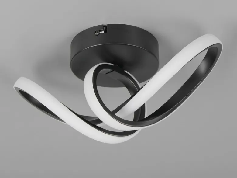 LED Decken- und Wandleuchte RUSA Metall in Schwarz, Breite 28cm