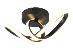 LED Decken- und Wandleuchte RUSA Metall in Schwarz, Breite 28cm