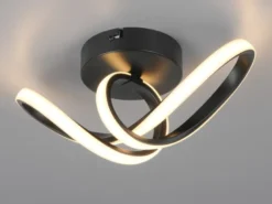 LED Decken- und Wandleuchte RUSA Metall in Schwarz, Breite 28cm