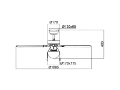 LED Deckenventilator mit Licht & Zugschalter, Weiß Holzoptik Ø 106,5cm