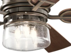 LED Deckenventilator mit Licht & Fernbedienung Feuchtraumgeeignet, Ø 132cm