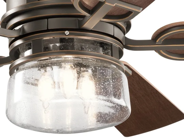 LED Deckenventilator mit Licht & Fernbedienung Feuchtraumgeeignet, Ø 132cm