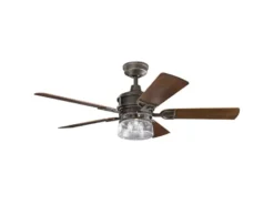 LED Deckenventilator mit Licht & Fernbedienung Feuchtraumgeeignet, Ø 132cm
