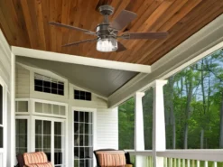 LED Deckenventilator mit Licht & Fernbedienung Feuchtraumgeeignet, Ø 132cm