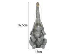 LED Deko Solarleuchte Elefantenlampe aus Kunststoff Grau, Höhe 32,5cm