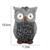 LED Deko Solarleuchte Eulenlampe aus Kunststoff in Grau, Höhe 19,5cm