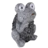 LED Deko Solarleuchte Froschlampe aus Kunststoff in Grau, Höhe 21cm