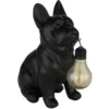 LED Deko Solarleuchte Hundelampe Bulldogge in Schwarz, H: 24,5cm