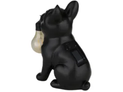 LED Deko Solarleuchte Hundelampe Bulldogge in Schwarz, H: 24,5cm