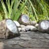 LED DEKO Solarsteine für den Garten & Außenbereich - 3er SET, grau