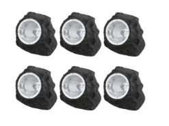 LED DEKO Solarsteine für den Garten & Außenbereich - 6er SET, grau