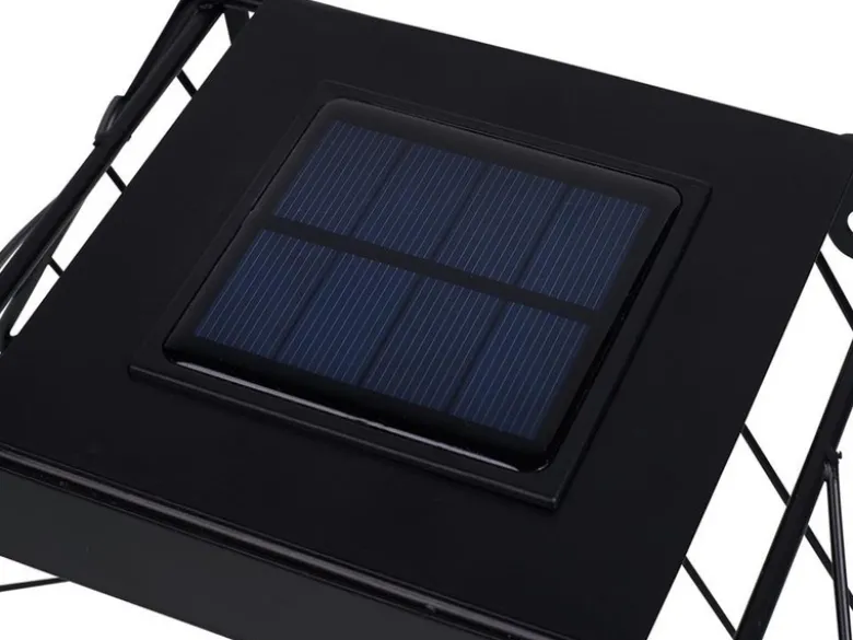 LED Deko Solar Wandleuchte für Pflanzen aus Stahl Gitter in Schwarz, Höhe 25,5cm