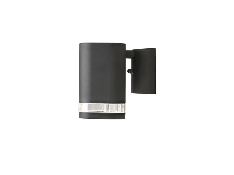 LED Design Außenwandleuchte Downlight aus Aluminium Höhe 13cm, Schwarz