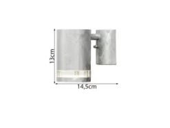 LED Design Außenwandleuchte Downlight aus Stahl Höhe 13cm, Silber