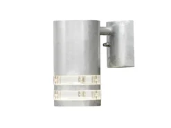 LED Design Außenwandleuchte Downlight aus Stahl Höhe 15,5cm, Silber