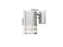 LED Design Außenwandleuchte Downlight aus Stahl Höhe 15,5cm, Silber