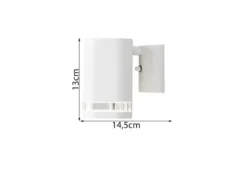 LED Design Außenwandleuchte Downlight aus Aluminium Höhe 13cm, Weiß