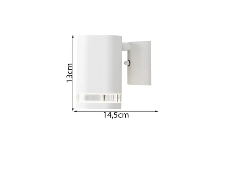 LED Design Außenwandleuchte Downlight aus Aluminium Höhe 13cm, Weiß