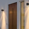 LED Design Außenwandleuchte Downlight aus Aluminium Höhe 15,5cm, Schwarz