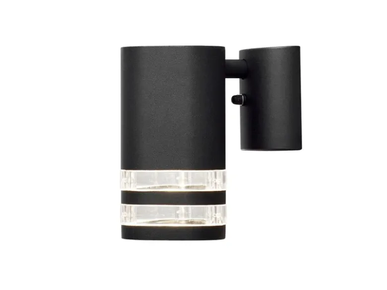LED Design Außenwandleuchte Downlight aus Aluminium Höhe 15,5cm, Schwarz