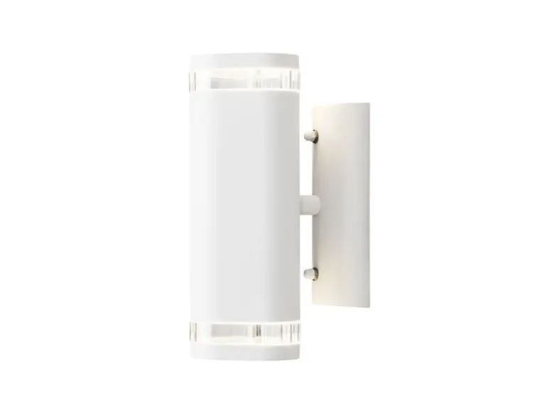 LED Design Außenwandleuchte Up-Down Höhe 24cm aus Aluminium, Weiß