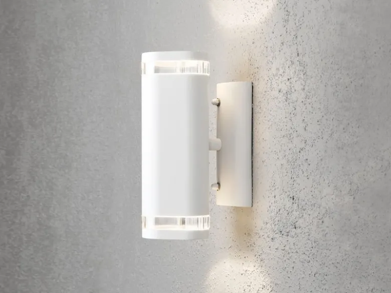 LED Design Außenwandleuchte Up-Down Höhe 24cm aus Aluminium, Weiß
