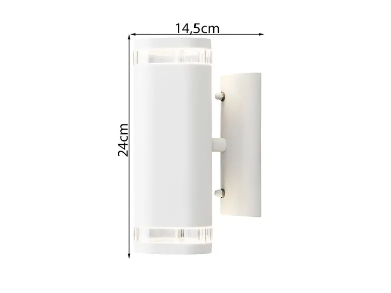 LED Design Außenwandleuchte Up-Down Höhe 24cm aus Aluminium, Weiß