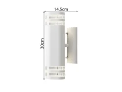 LED Design Außenwandleuchte Up-Down Höhe 30cm aus Aluminium, Weiß