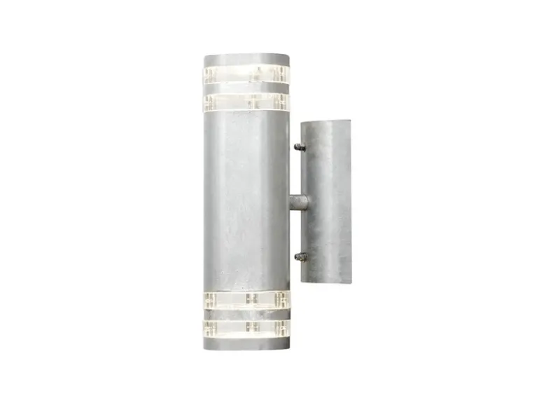 LED Design Außenwandleuchte Up-Down Höhe 30cm aus Stahl, Silber