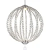 LED Designer Pendelleuchte Groß OBERLIN Kugel mit Perlen aus Kristallglas Ø 50cm