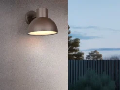 LED Downlight Außenwandleuchte Retro Style Rostbraun, Ø 20cm