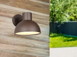 LED Downlight Außenwandleuchte Retro Style Rostbraun, Ø 20cm