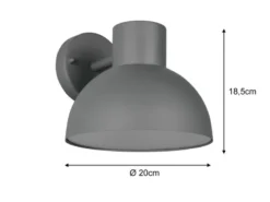 LED Downlight Außenwandleuchte Retro Style Anthrazit, Ø 20cm