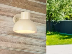 LED Downlight Außenwandleuchte Retro Style Beige, Ø 20cm