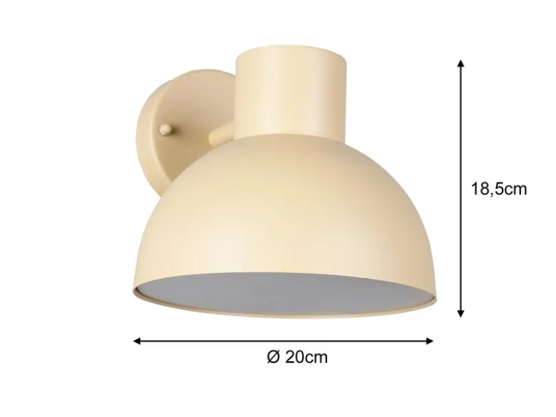 LED Downlight Außenwandleuchte Retro Style Beige, Ø 20cm
