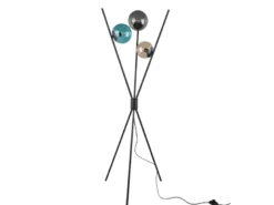 LED Dreibein Stehleuchte mit bunten Glaskugeln, Höhe 156cm