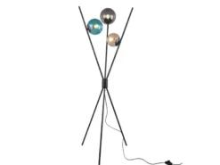 LED Dreibein Stehleuchte mit bunten Glaskugeln, Höhe 156cm