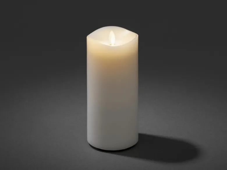 LED Duftkerze mit 6h Timer, flackernd, Ø 9cm, Höhe 18cm, Batteriebetrieb