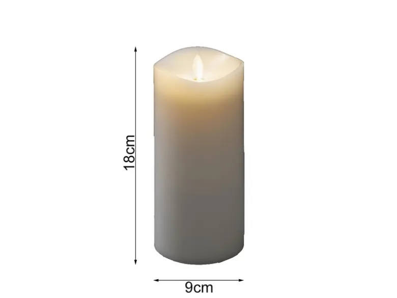 LED Duftkerze mit 6h Timer, flackernd, Ø 9cm, Höhe 18cm, Batteriebetrieb