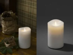 LED Duftkerze mit 6h Timer, flackernd, Ø 9cm, Höhe 13cm, Batteriebetrieb